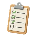 Checklist with completed tasks