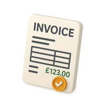 Invoice document icon with itemized list