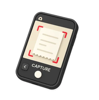 Receipt paper icon showing transaction details