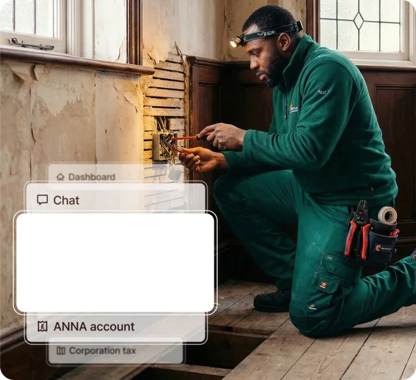 Business owner with ANNA savings account tracking interest and tax automatically