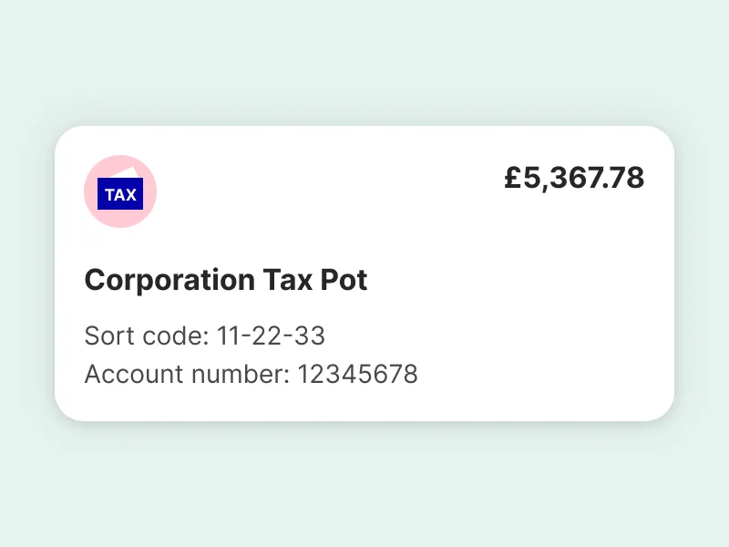 A Corporation Tax Pot in the ANNA app holding £5,367.78