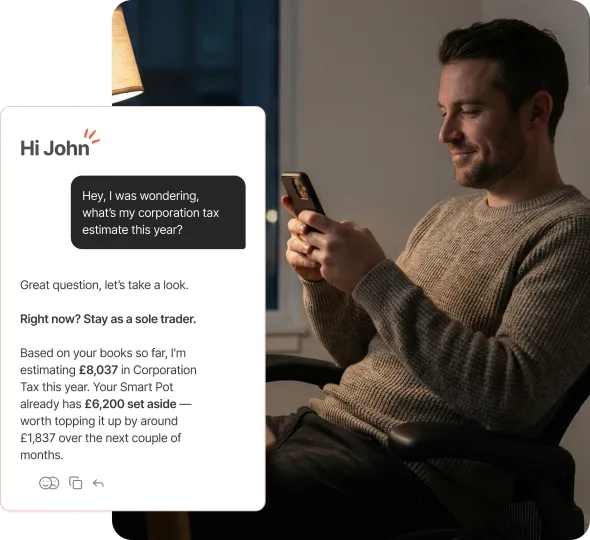 Business owner asking Auto Accountant about their corporation tax return on their phone