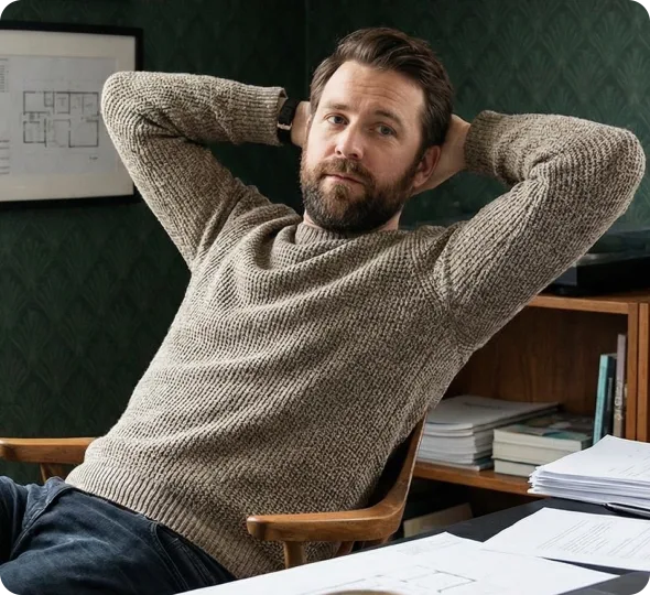 Limited company owner relaxed after filing company tax return online with ANNA